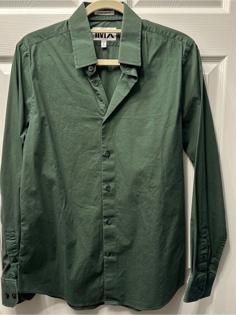 Men's Express 1MX Button-Down Dress Shirt in Olive Green